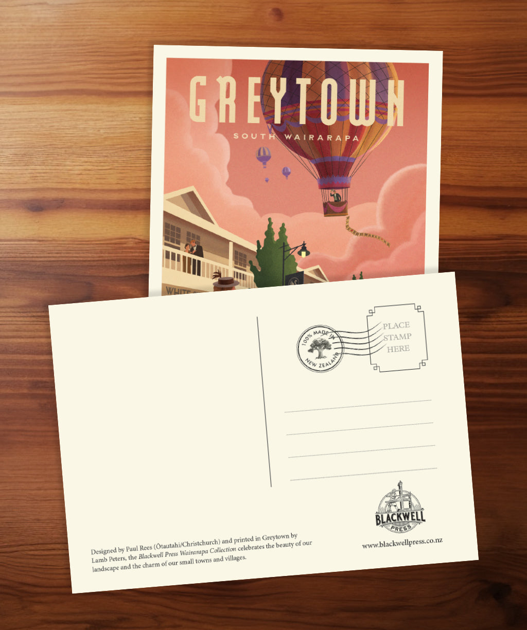 Greytown White Swan Cyclists Postcard