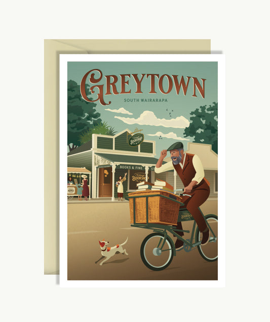 Greytown Bicycle Courier Greeting Card